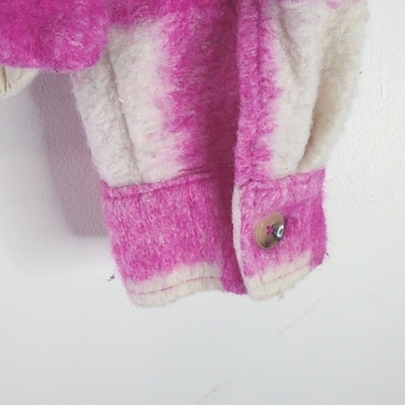 Zara - Pink/White Long Sleeve Cropped Wool Blend Jacket - Size 10 - Picture 4 of 7